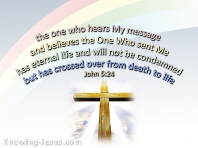 John 5:24 Crossed From Death To Life (white)
